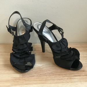 Kelly & Katie Black Ruffle Heels